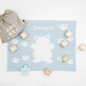 Pangasa, mantita algodón huellas personalizada.