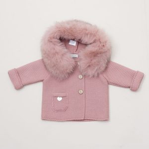 Pangasa, trenka  Luxury punto pelo natural rosa empolvado.