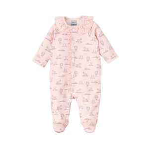 BABIDU, pelele bebé sauce rosa empolvado.