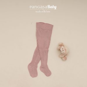 Pangasa, leotardo bebé canalé rosa vintage.