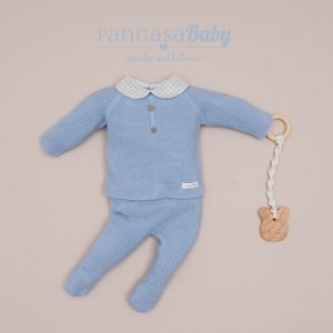 Pangasa, conjunto primera puesta cuadros celeste empolvado.