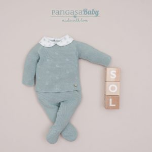 Pangasa, conjunto primera puesta sol verde mint.