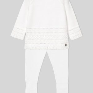 Paz Rodríguez, conjunto jubón y polaina "Regalo"  blanco.