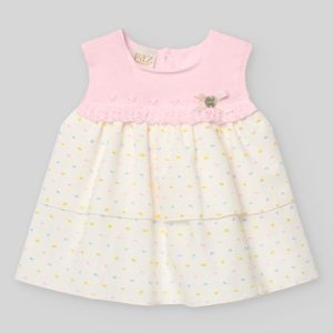 PAZ RODRIGUEZ, vestido con braguita tela bordada y punto "Bico".