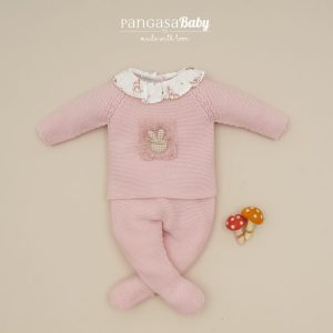 Pangasa, Conjunto bebé cuello bambi y conejo, celeste empolvado.