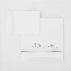 Bimbidreams, sábanas cuna Bunny verde musgo.