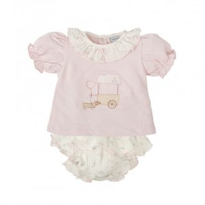 Babidu, conjunto niña manga corta "Charca".