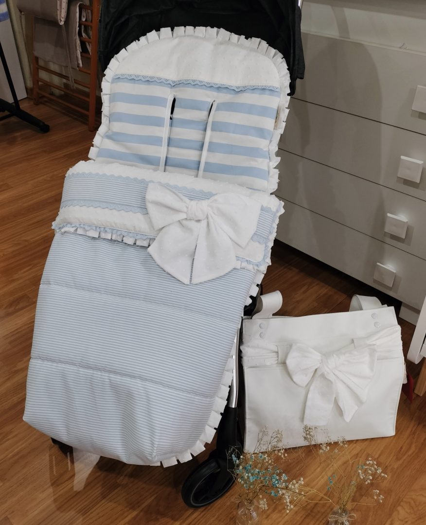 Saco silla universal loneta rayas azules. - Imagen 2