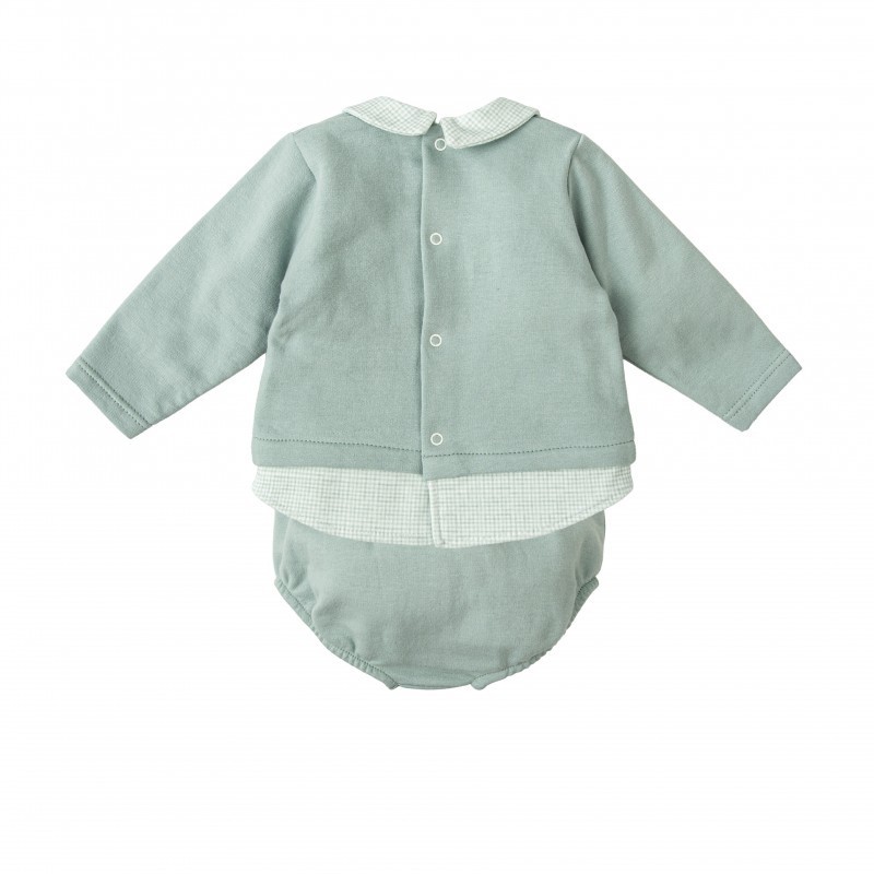 Conjunto niño algodón ranita y sudadera verde. - Imagen 2
