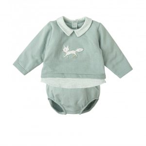 Conjunto niño algodón ranita y sudadera verde.