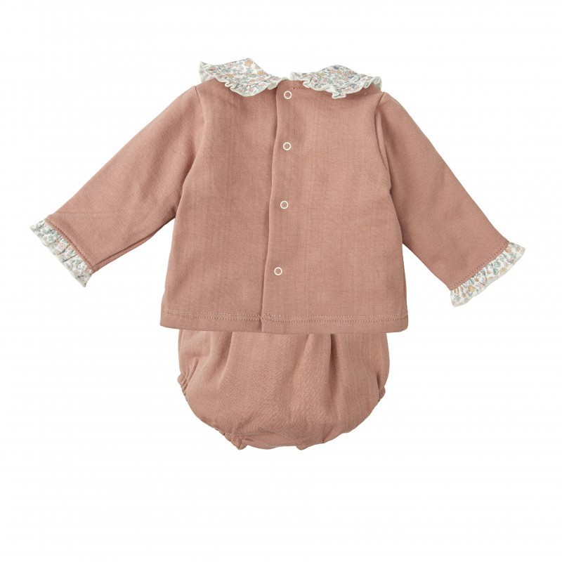 Conjunto niña algodón ranita y sudadera rosa. - Imagen 2